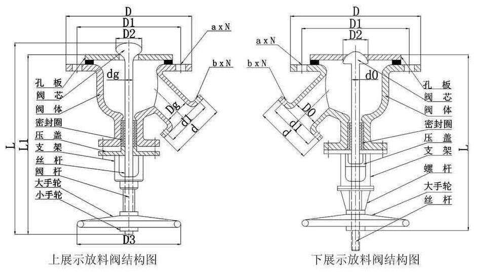 搪玻璃放料閥結構圖